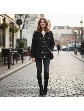 Women's Black J.Crew Relaxed Boyfriend Utility Jacket Size Small